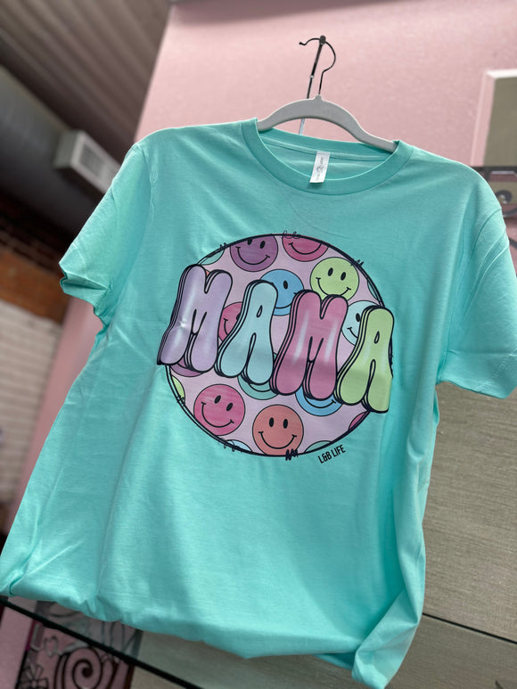 Smiley Face Mama Mint Tee