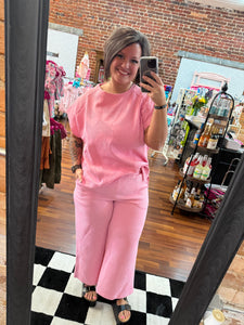 Pink Waffle Knit *Pants*