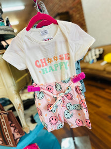 Choose Happy Shorts Set