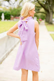 Purple Ruffle Neck Dress