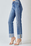 Plus Size High Rise Loose Straight Risen Jeans