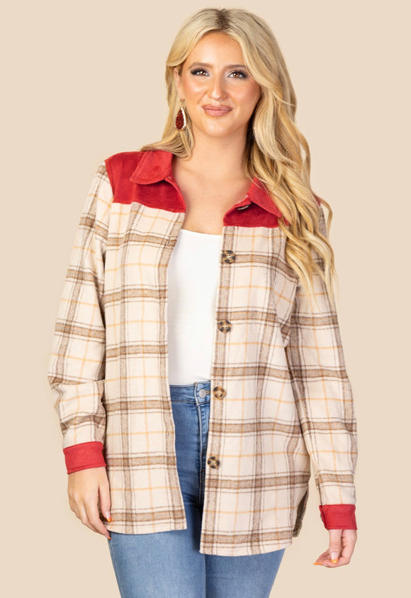 Fall Plaid Jacket with Pockets