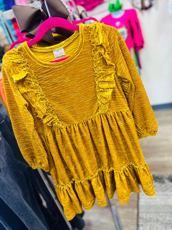 Mustard Ruffle Dress