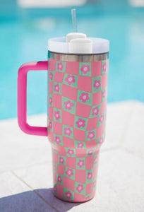 Flower Checkered Tumbler