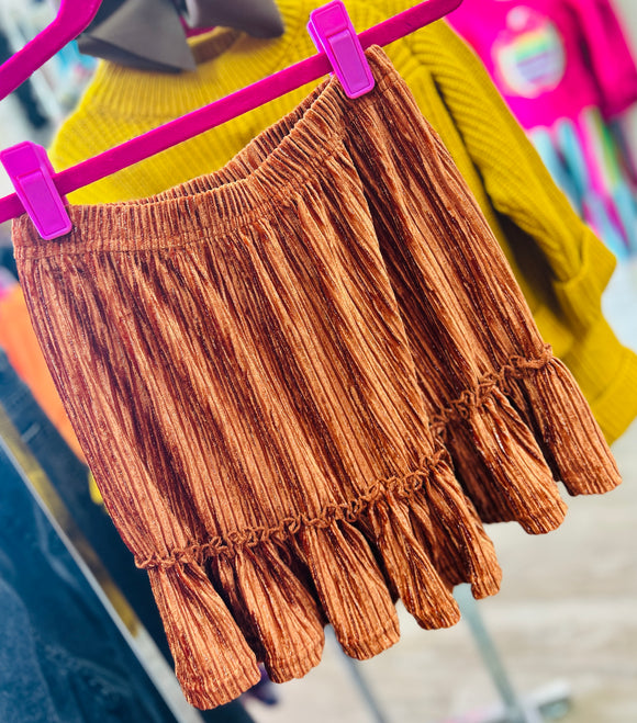 Rust Velvet Skirt