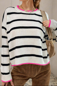 Striped Contrast Sweater