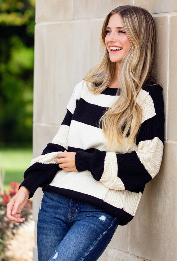 Black & White Striped Sweater