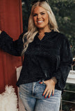 Black  Polka Dot Plus Size Top