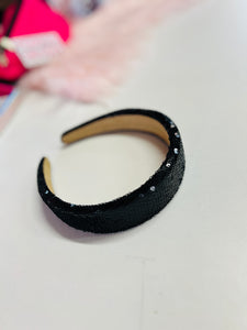 Girls Black Sequin Headband