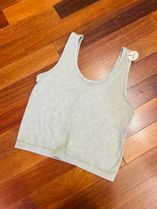 Olive Washed Rib Tank