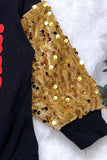 Jesus Black Onesie with Golden Sequins