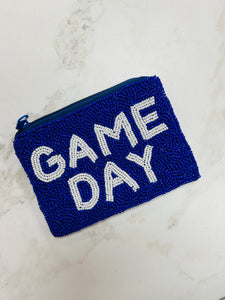 Gameday Beaded Zip Coin Pouch