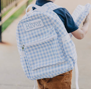 Blue Gingham Backpack