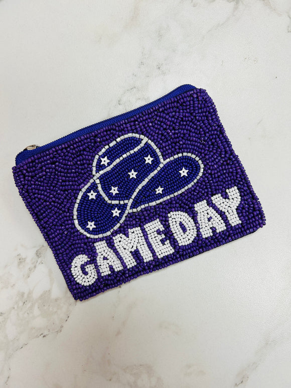 Gameday Hat Beaded Coin Pouch