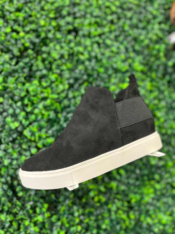 Black Hidden Wedge Sneaker